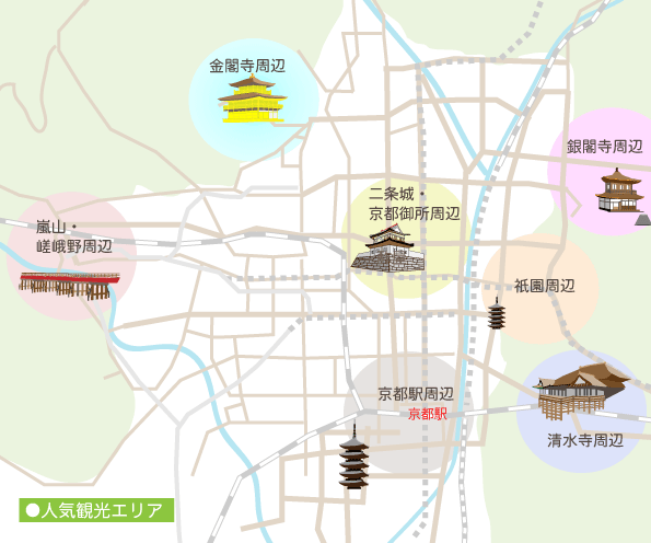 京都の世界遺産、観光スポットなど観光マップで紹介しています